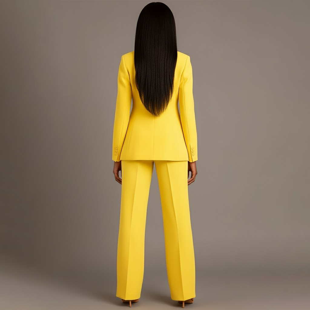 Isabella Tailored Fit Blazer Wide Leg Trousers Two-Piece Set | Solid Button Front Women’s Suit Set