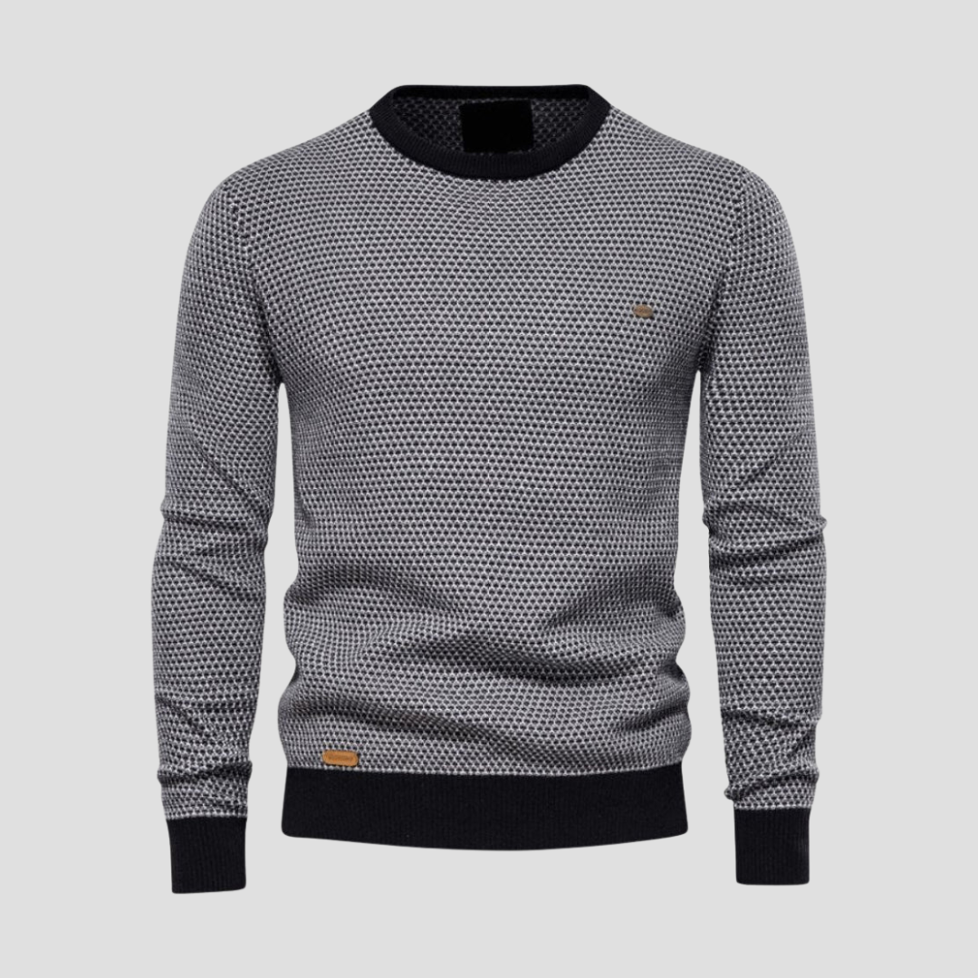 Men’s Textured Knit Crew Sweater