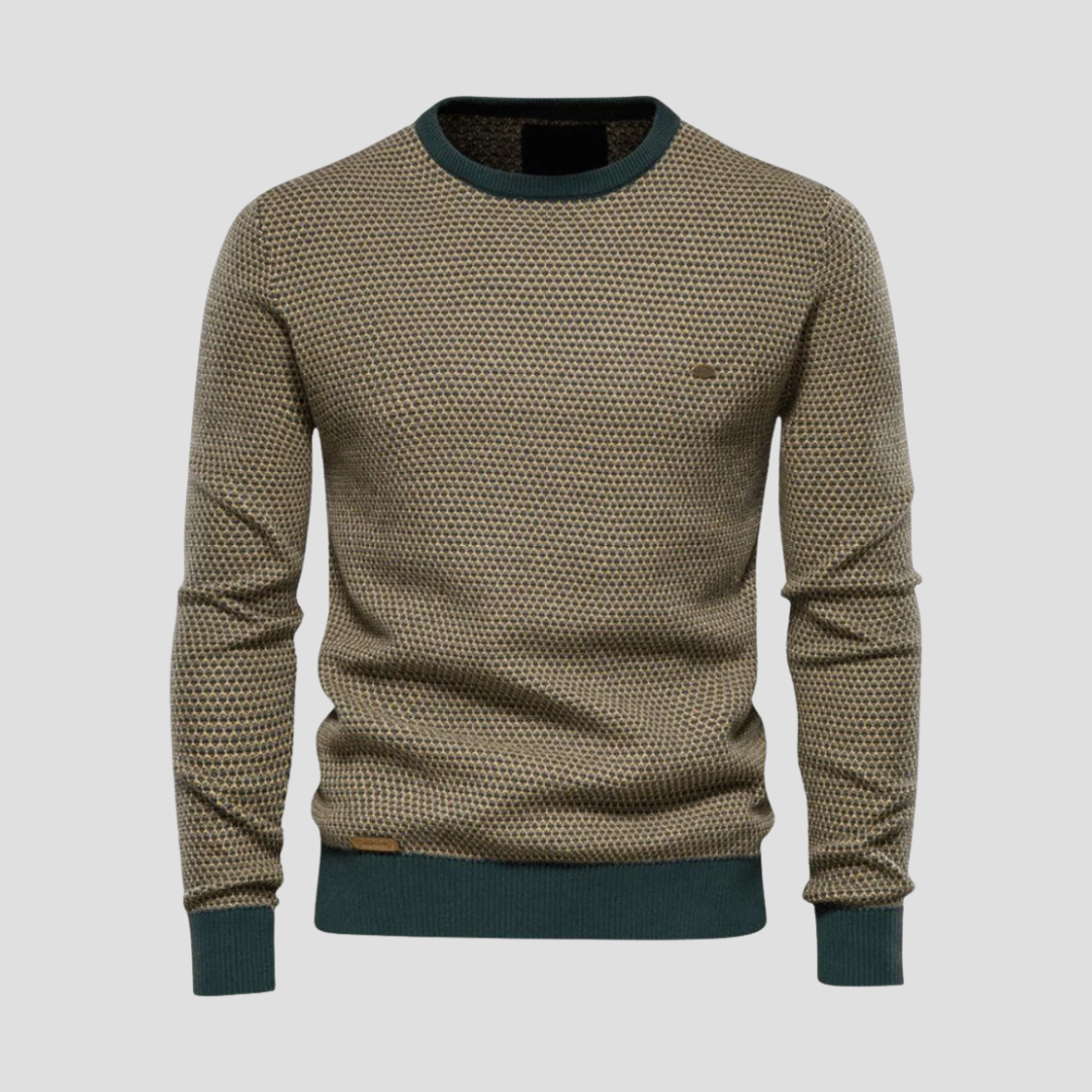 Men’s Textured Knit Crew Sweater