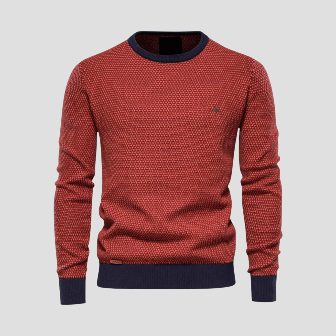 Men’s Textured Knit Crew Sweater