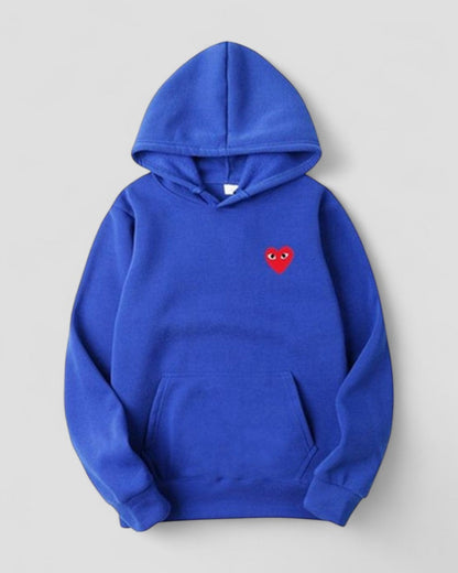 Embroidered Heart Hoodie for Women Casual Streetwear Pullover