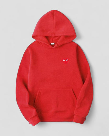 Embroidered Heart Hoodie for Women Casual Streetwear Pullover