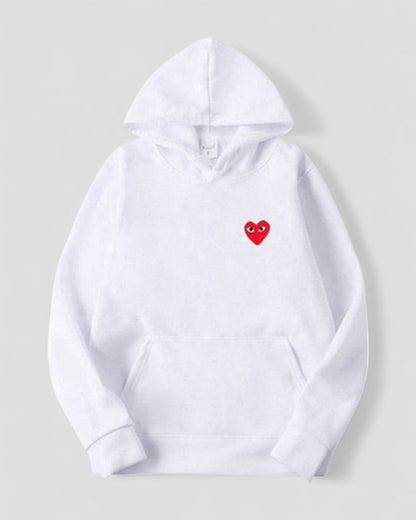 Embroidered Heart Hoodie for Women Casual Streetwear Pullover