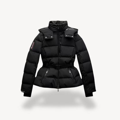 Sylvara | Sleek Black Winter Coat for Women with Water Resistance