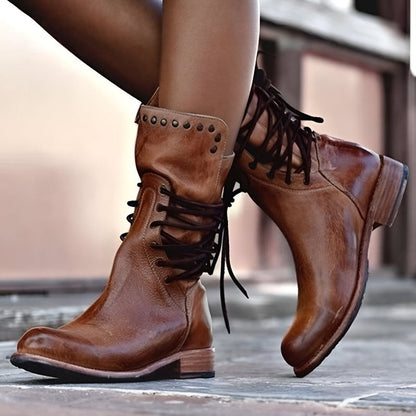 Tatiana | Stylish Rugged Mid Calf Boots for Women