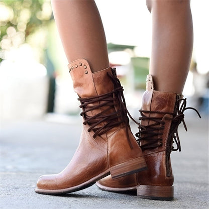 Tatiana | Stylish Rugged Mid Calf Boots for Women