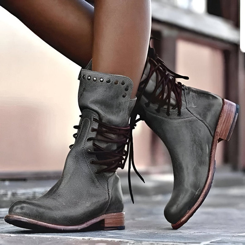 Tatiana | Stylish Rugged Mid Calf Boots for Women