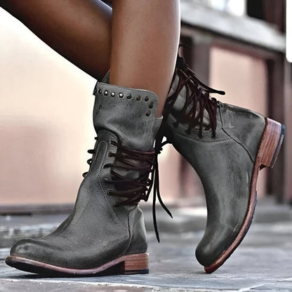 Tatiana | Stylish Rugged Mid Calf Boots for Women