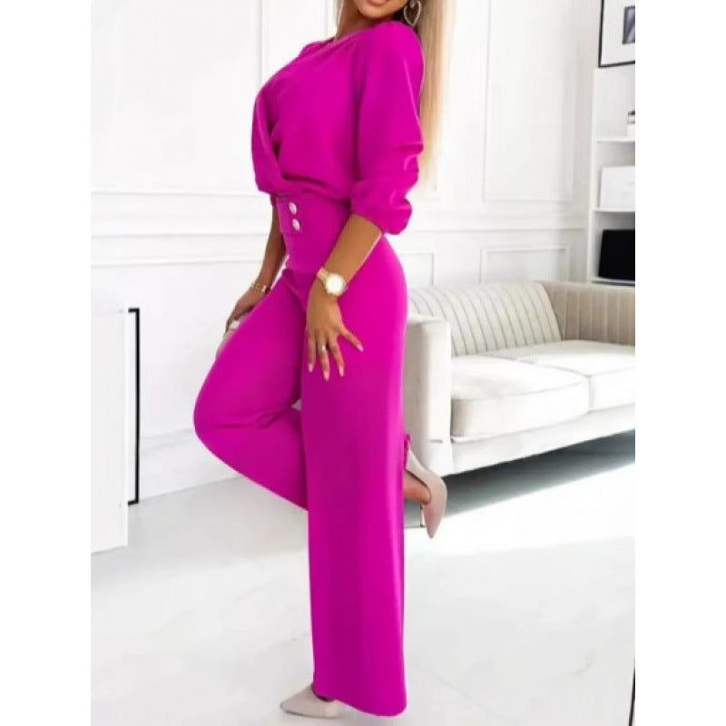Erica – Women Jumpsuit with Wrap Top and Wide Leg