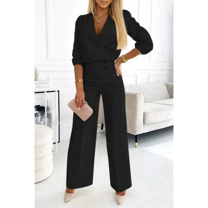 Erica – Women Jumpsuit with Wrap Top and Wide Leg