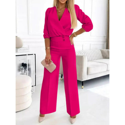 Erica – Women Jumpsuit with Wrap Top and Wide Leg
