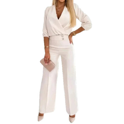Erica – Women Jumpsuit with Wrap Top and Wide Leg