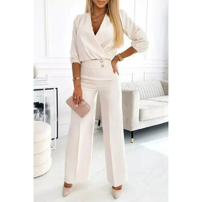 Erica – Women Jumpsuit with Wrap Top and Wide Leg