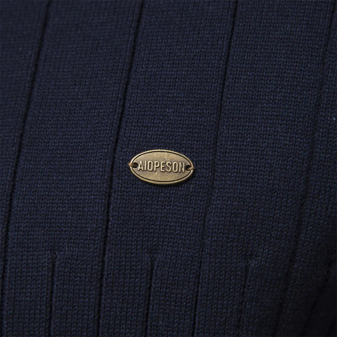 Men’s Quarter-Zip Ribbed Knit Sweater