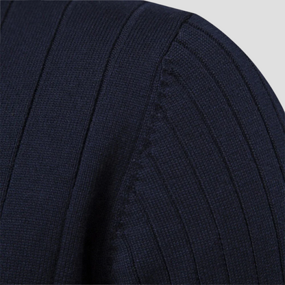 Men’s Quarter-Zip Ribbed Knit Sweater