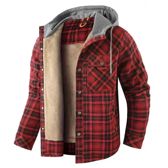 Men’s Insulated Plaid Snap Shirt Jacket