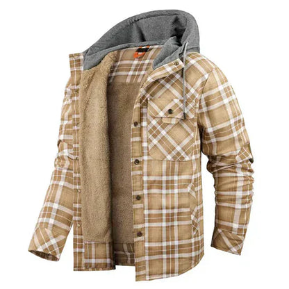 Men’s Insulated Plaid Snap Shirt Jacket