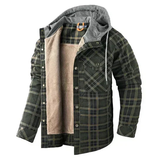 Men’s Insulated Plaid Snap Shirt Jacket
