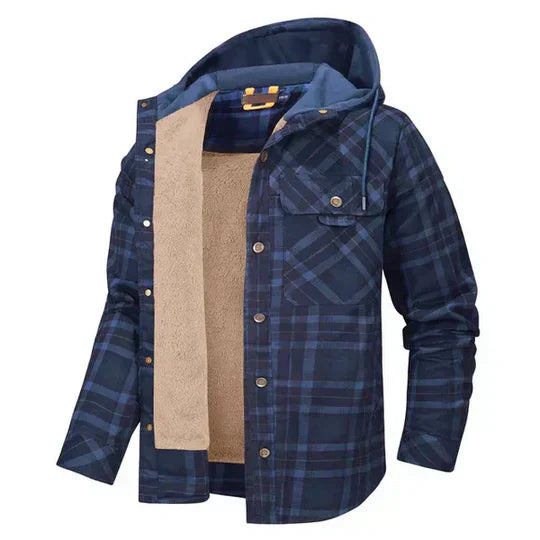 Men’s Insulated Plaid Snap Shirt Jacket