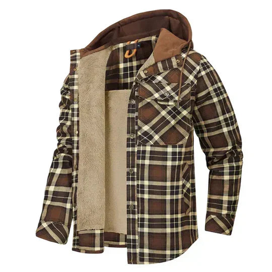 Men’s Insulated Plaid Snap Shirt Jacket