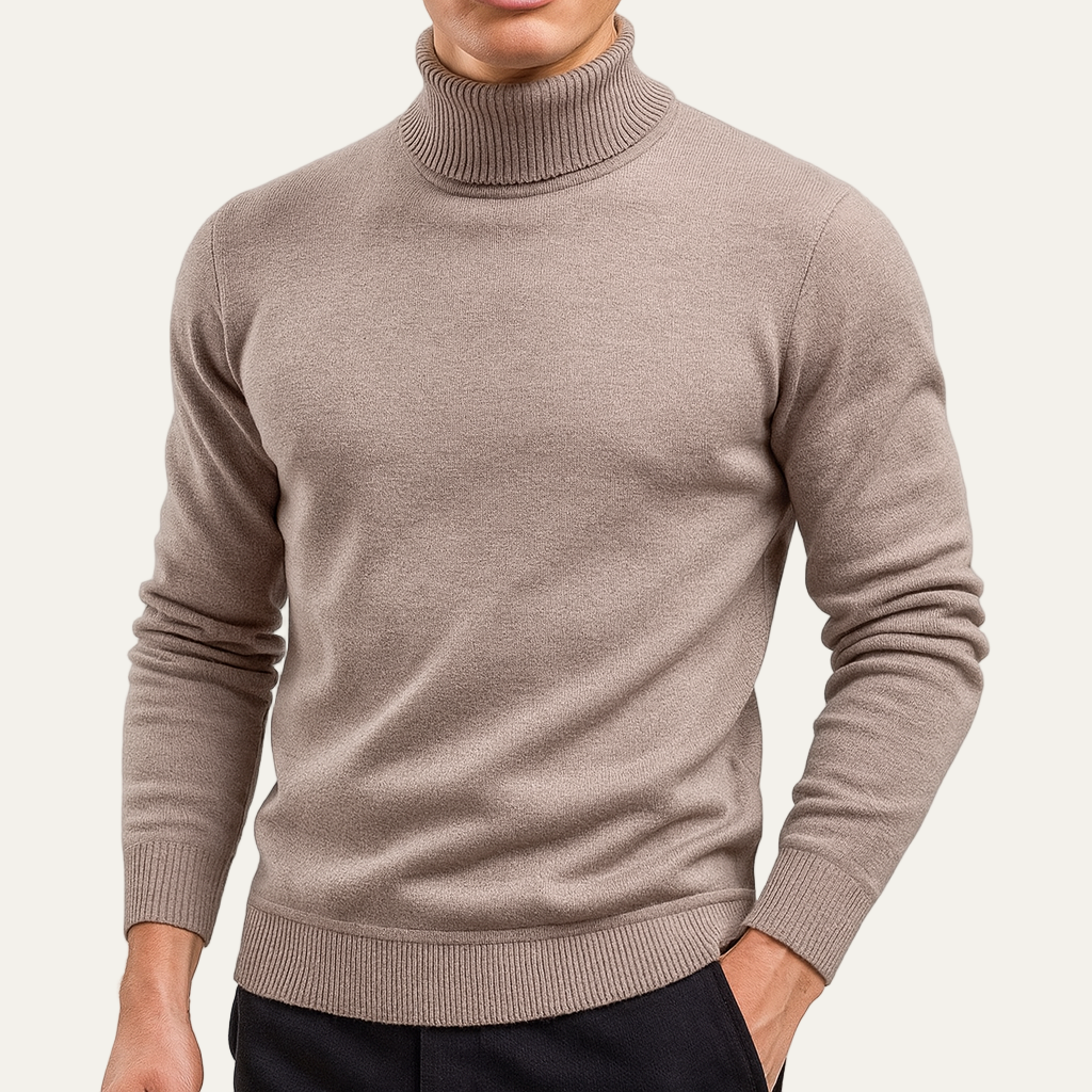 Men’s Sleek Roll-Neck Turtleneck Sweater