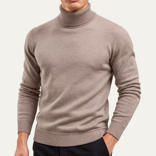 Men’s Sleek Roll-Neck Turtleneck Sweater