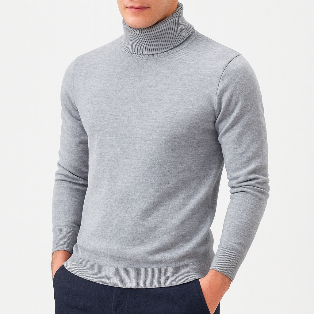 Men’s Sleek Roll-Neck Turtleneck Sweater