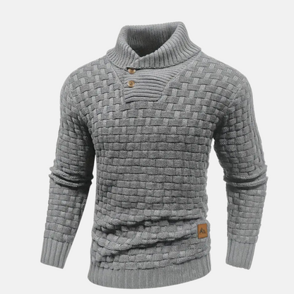 Men’s Basketweave Collar Sweater