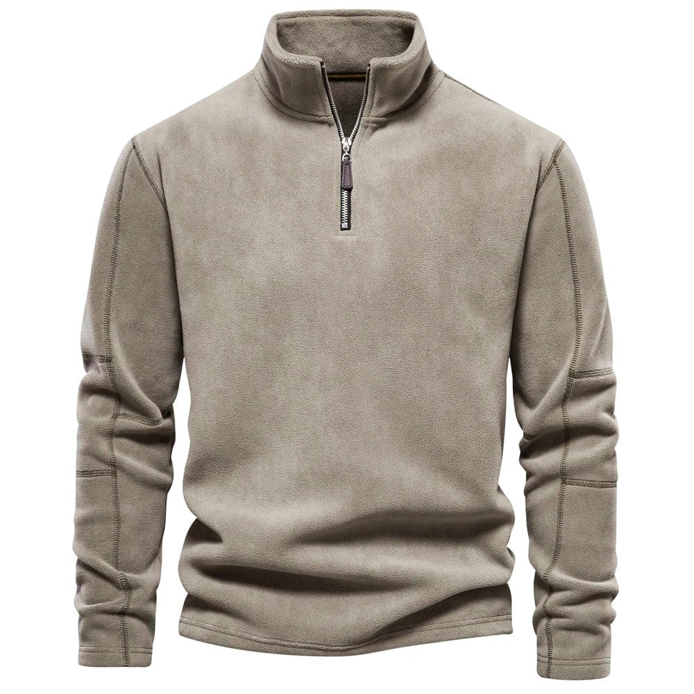 Warm Mens Fleece High Neck Half Zip Sweater