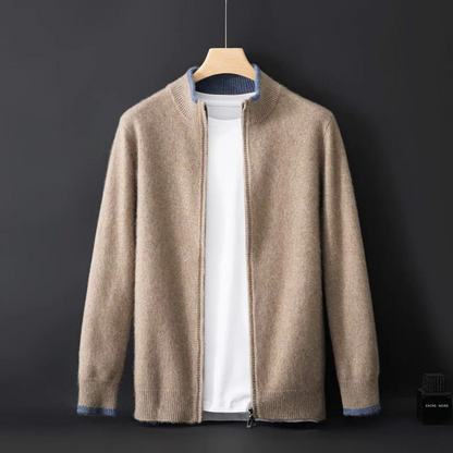 Classic wool cardigan for men