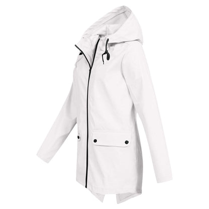 Women’s Zip Front Rain Coat | Hooded