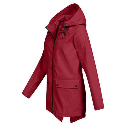 Ladies' Fleece Hooded Coat Jacket - BritishElegance
