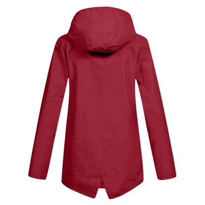 Women’s Zip Front Rain Coat | Hooded