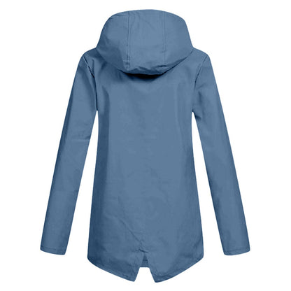 Women’s Zip Front Rain Coat | Hooded