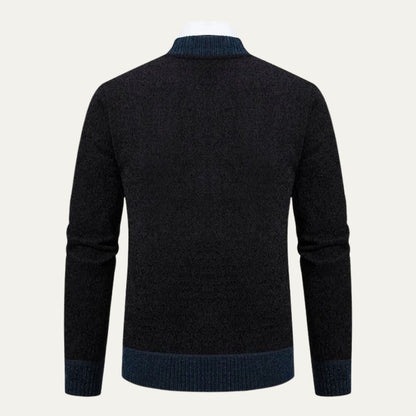 The Levanzo Men’s Contrast Embroidered Knit Bomber Cardigan