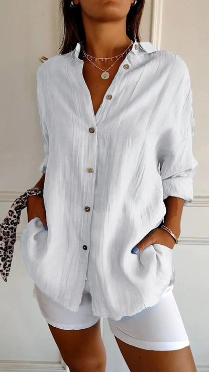 Fallon Blouse | Relaxed Button-Up Long-Sleeve Blouse