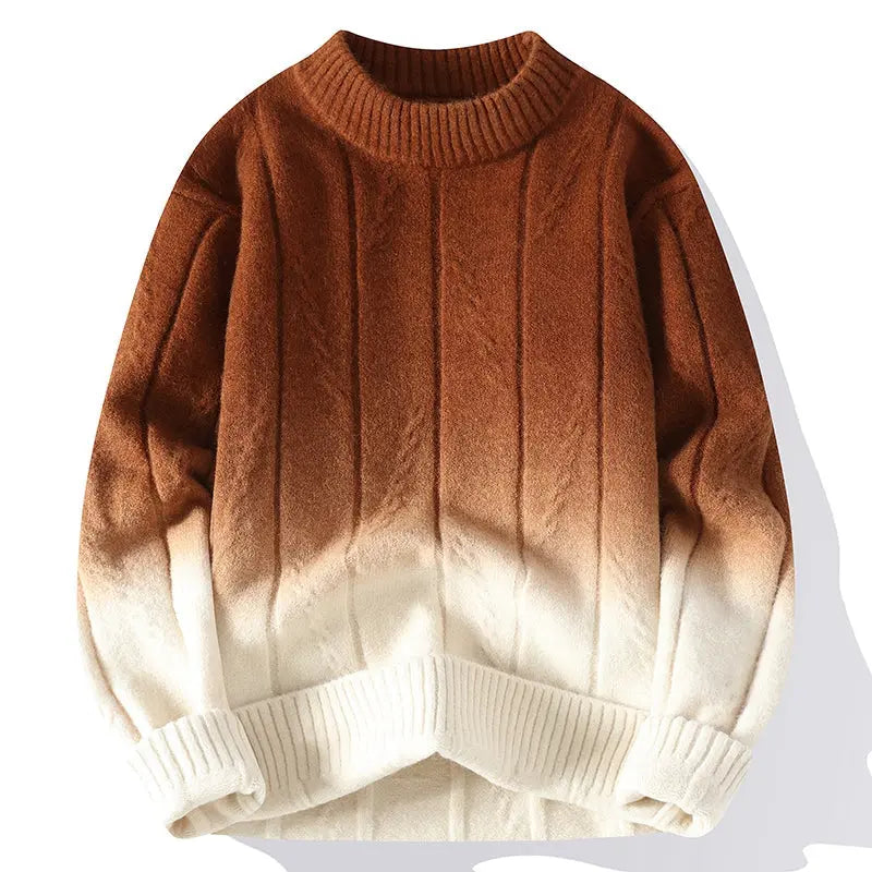Gradient knitted sweater for style-conscious men