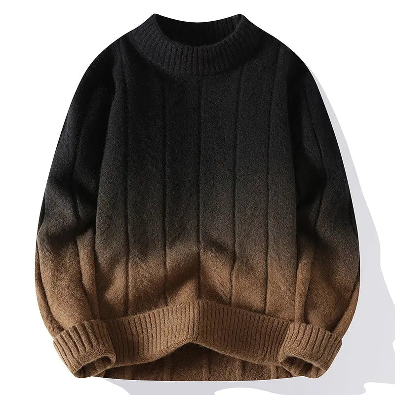 Gradient knitted sweater for style-conscious men