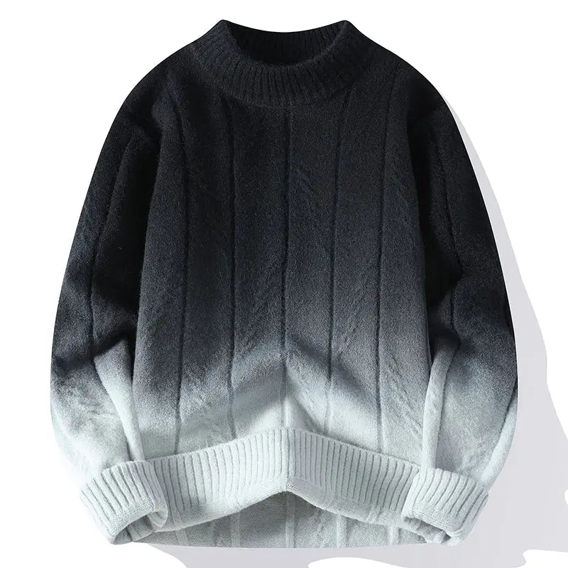 Gradient knitted sweater for style-conscious men