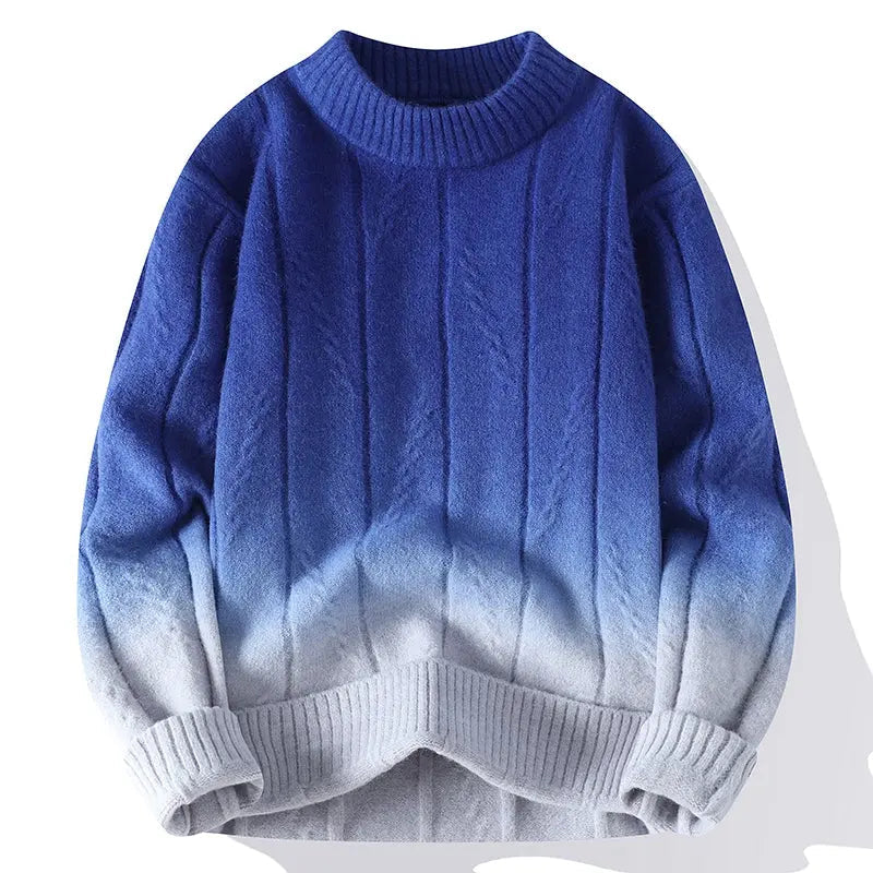 Gradient knitted sweater for style-conscious men