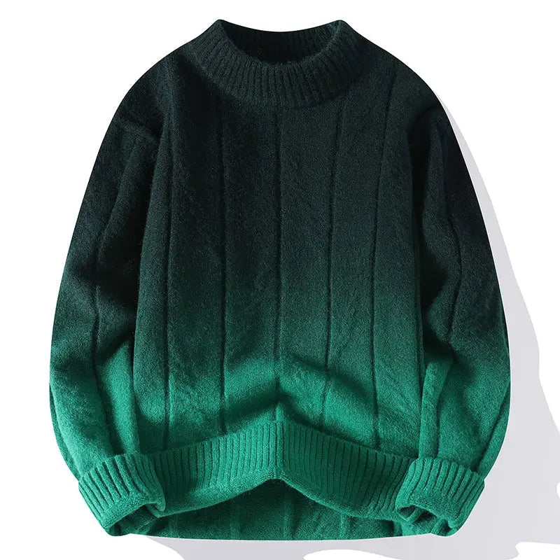 Gradient knitted sweater for style-conscious men
