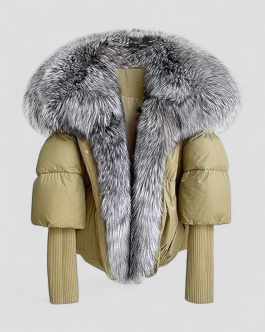 Faux Fur Collar Puffer Jacket for Women