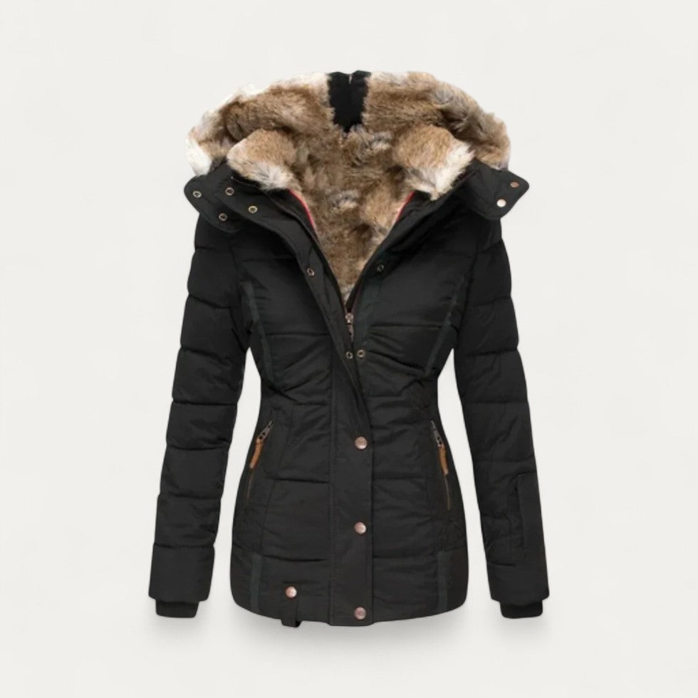 Women’s Quilted Faux Fur Hooded Parka