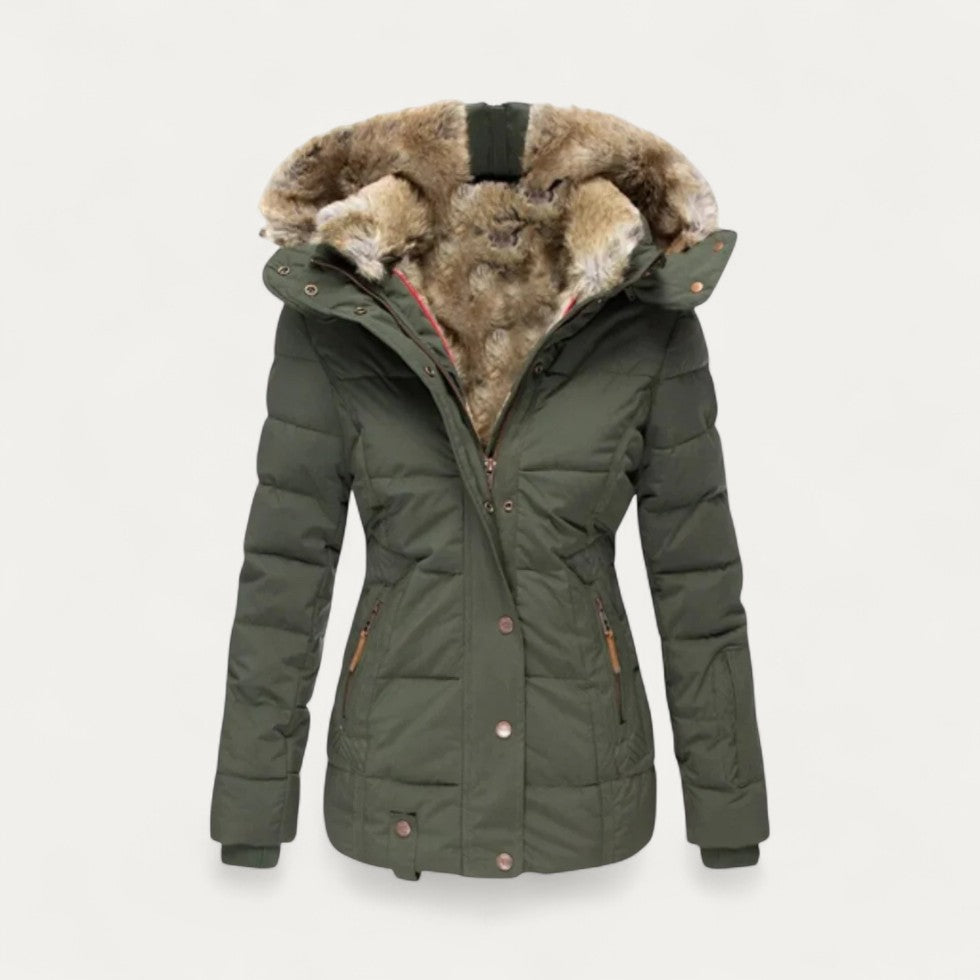 Women’s Quilted Faux Fur Hooded Parka