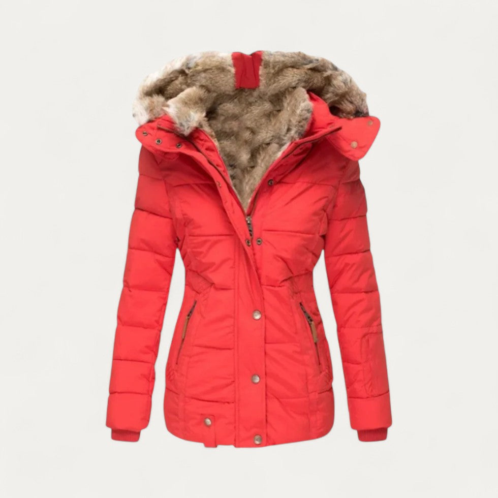 Women’s Quilted Faux Fur Hooded Parka