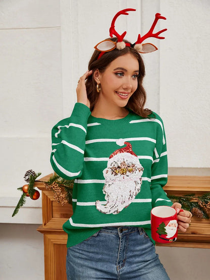 Amy | Sequin Santa Christmas Jumper Women