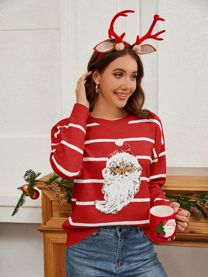 Amy | Sequin Santa Christmas Jumper Women