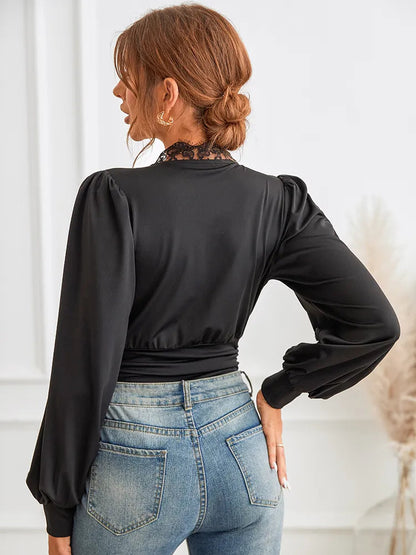 Ffiona Bodysuit | Long Sleeve Wrap V-Neck Bodysuit