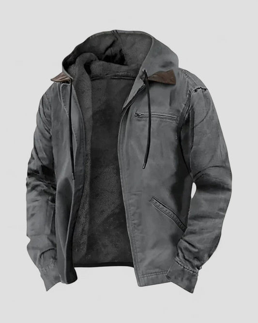 Fleece Lined Hooded Winter Jacket for Men