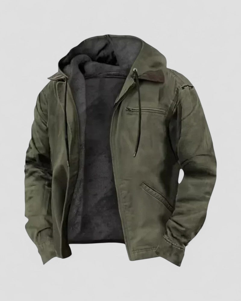 Fleece Lined Hooded Winter Jacket for Men